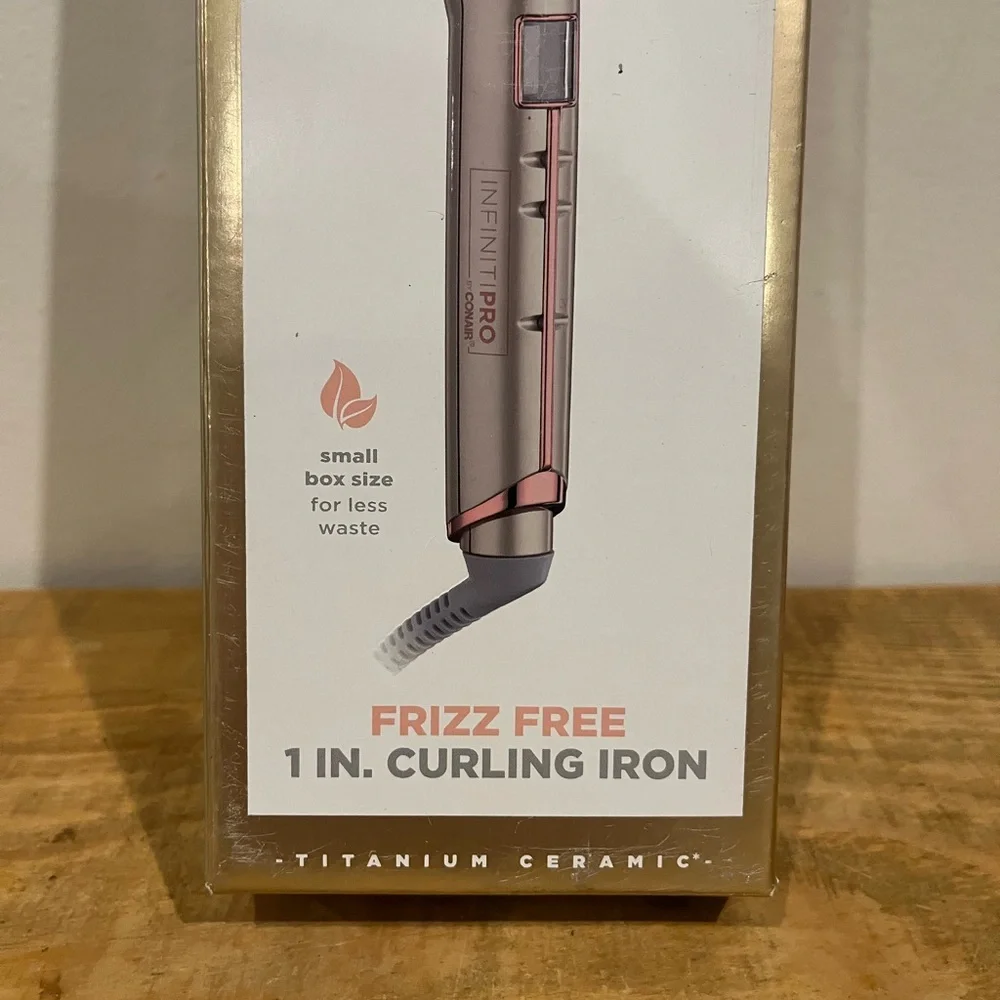 InfinitiPRO by Conair Frizz Free 1 Inch Curling Iron Titanium Ceramic CD600 Rose